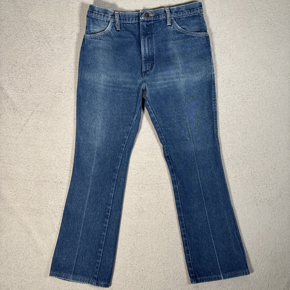 Vintage Rustler 87620 Mens Blue Denim Jeans Made in USA 36x30 Talon Zip 33x28